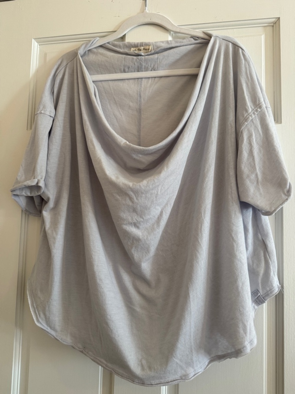 We The Free Cowl Neck Drape Front Top Lightweight Cotton Blend